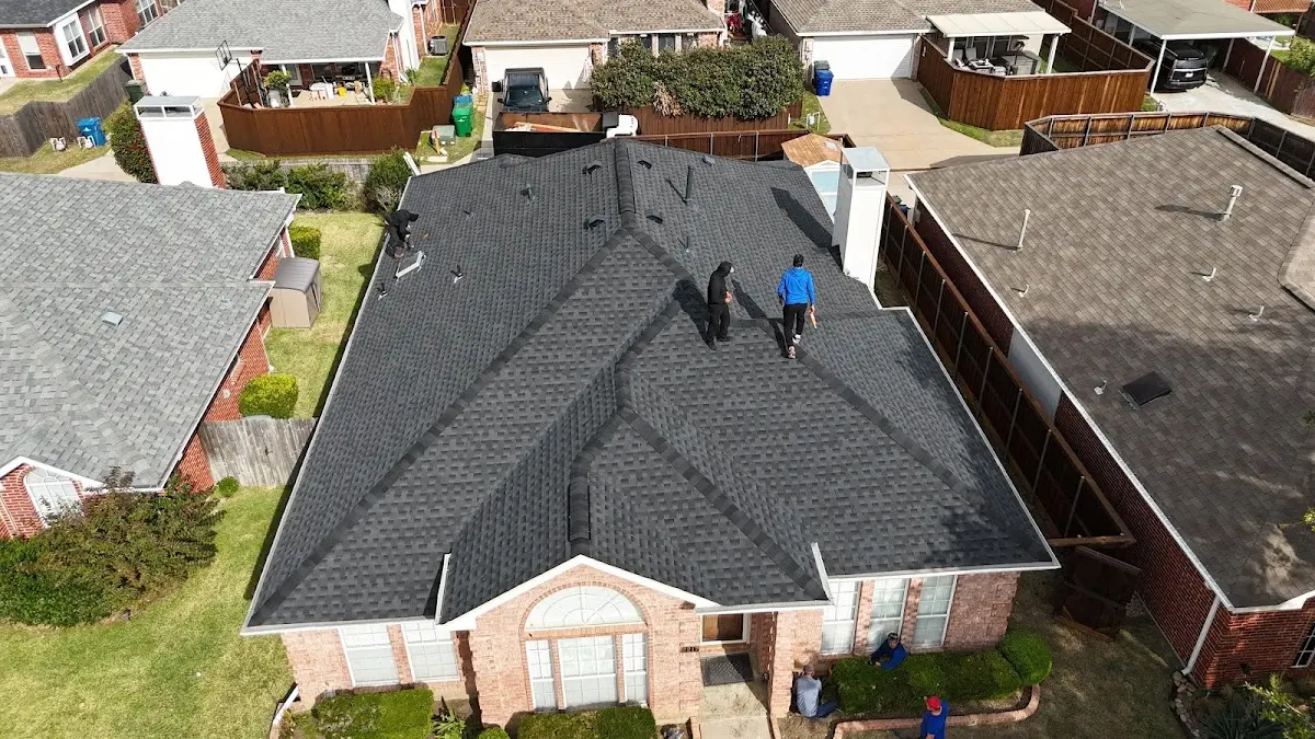 Slate & Tile Roof Repair work in progress on a Fort Polk South property